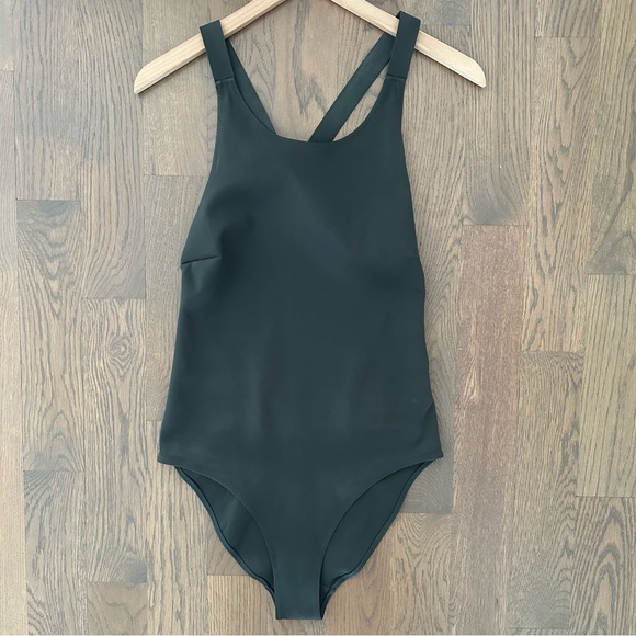 COS Women's Twist-Back One Piece Swimsuit in Dark Khaki Size US 8 / Medium